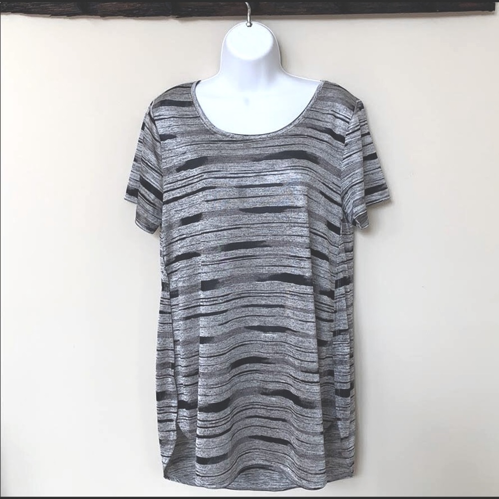 Silky Black and Silver Short Sleeve Top - NWT - Size 1X